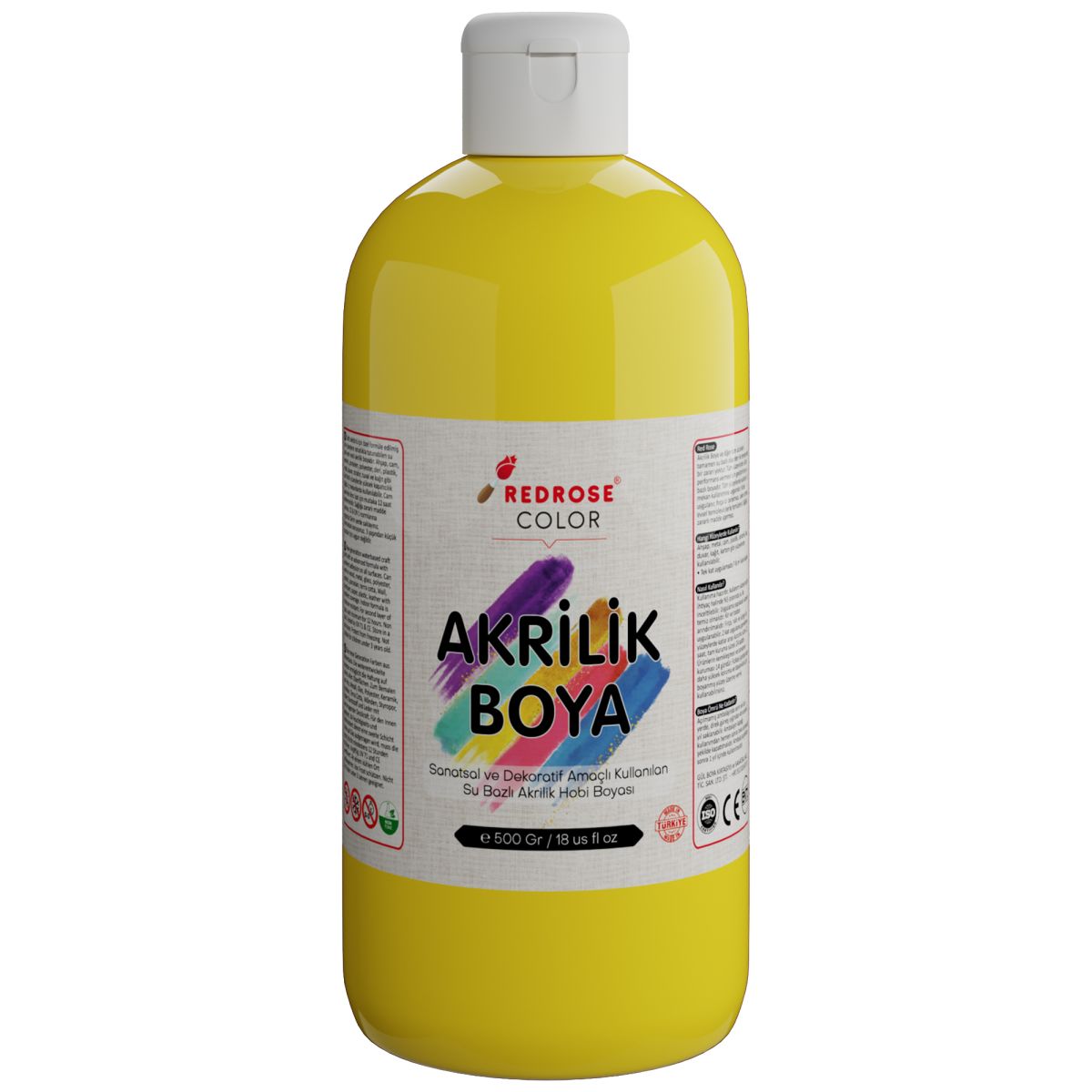 500 Ml Sarı Akrilik Boya Cns Hobby Tuval