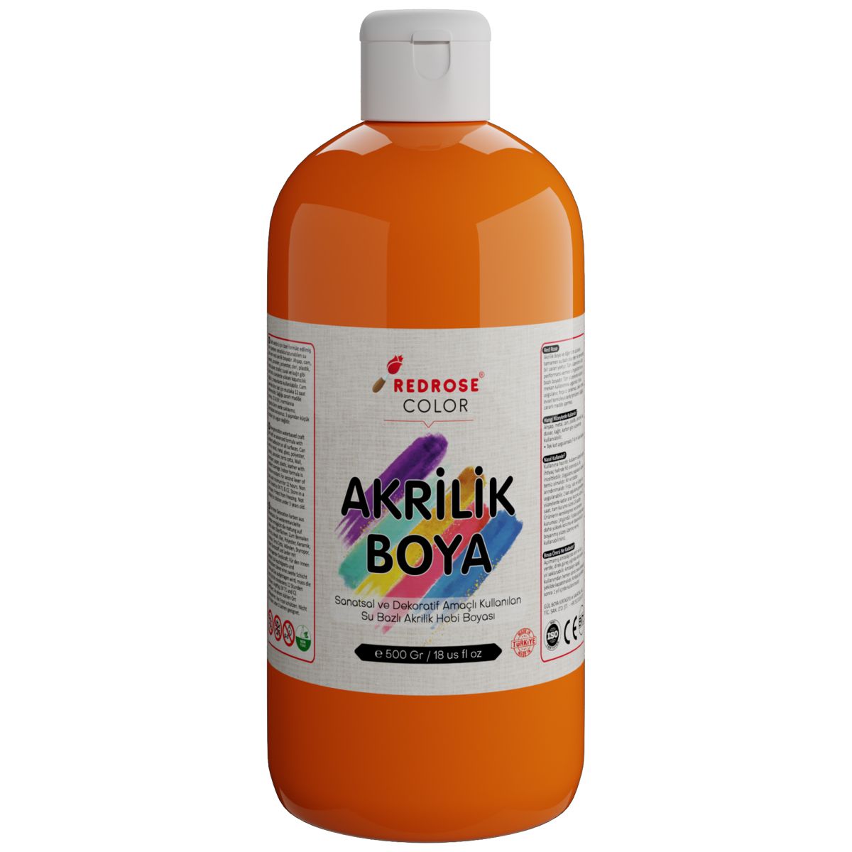 500 Ml Turuncu Akrilik Boya Cns Hobby Tuval