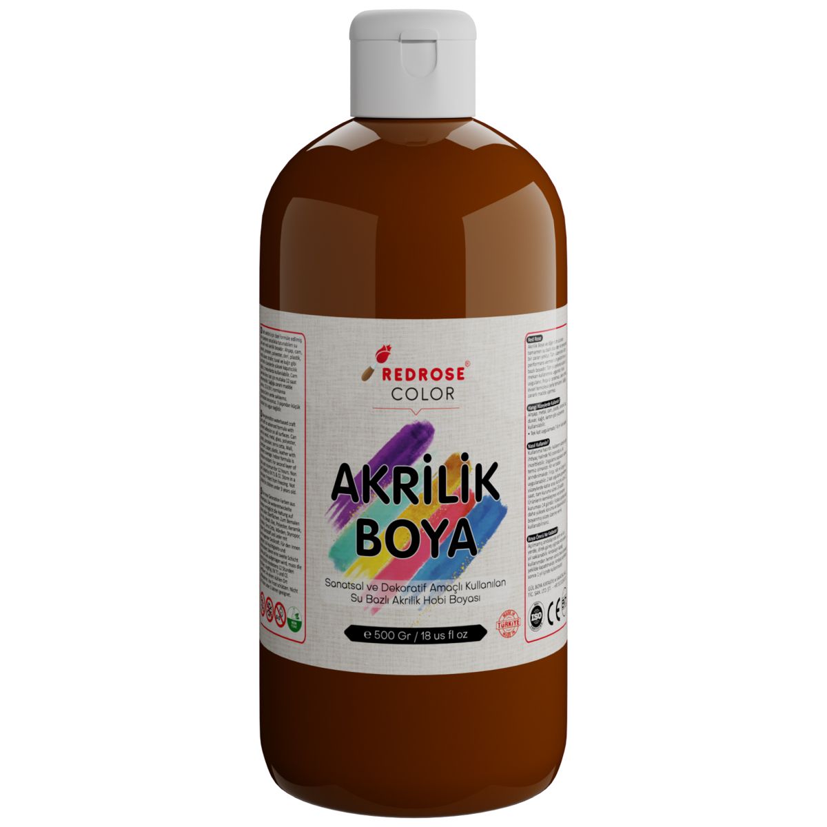 500 Ml Kahverengi Akrilik Boya Cns Hobby Tuval