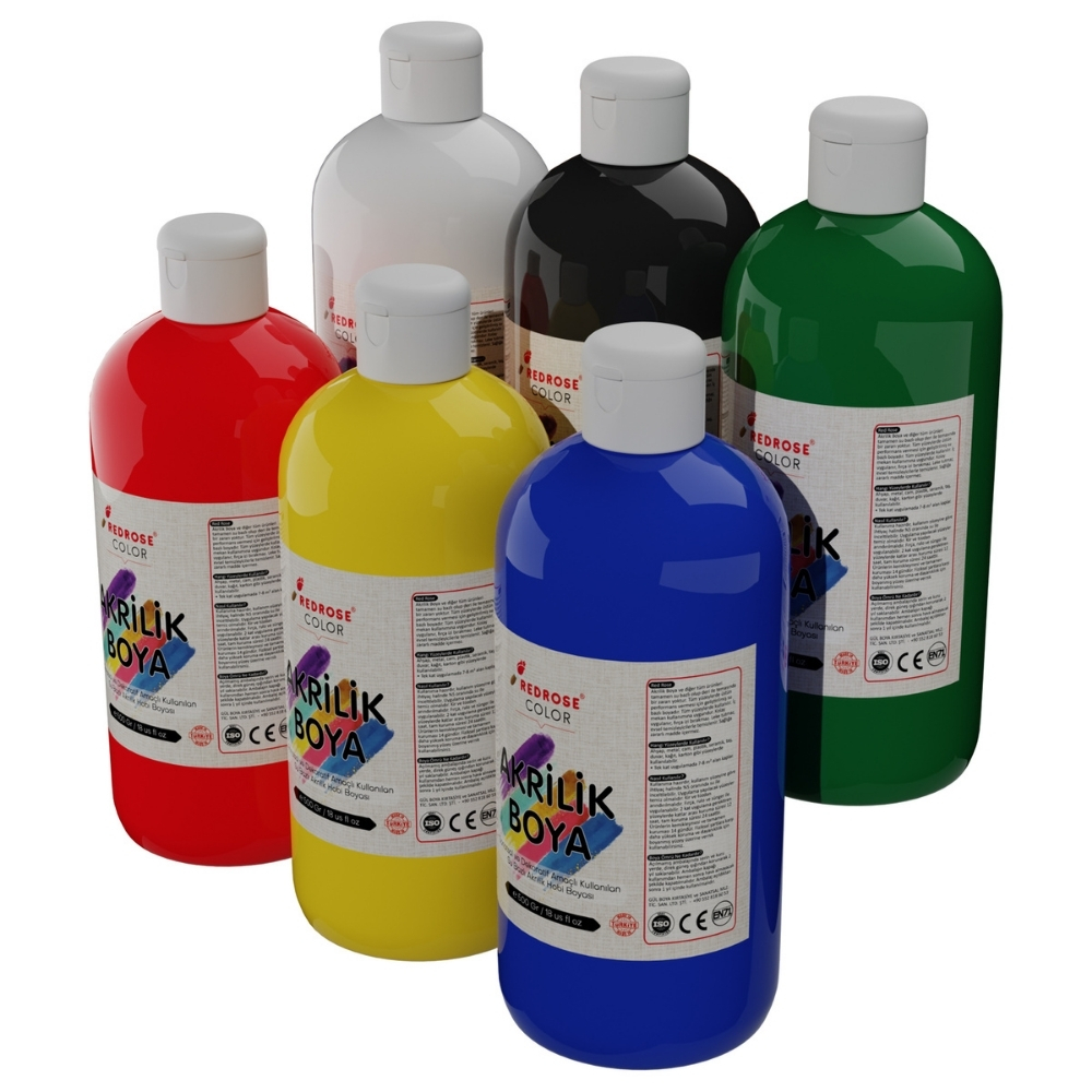 Ana Renkler Akrilik Boya 6’lı Set 6x500gr Cns Hobby Tuval