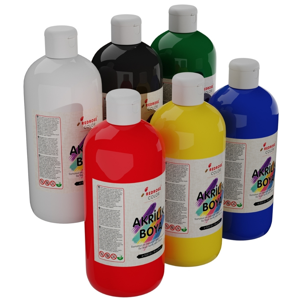 Ana Renkler Akrilik Boya 6’lı Set 6x500gr Cns Hobby Tuval