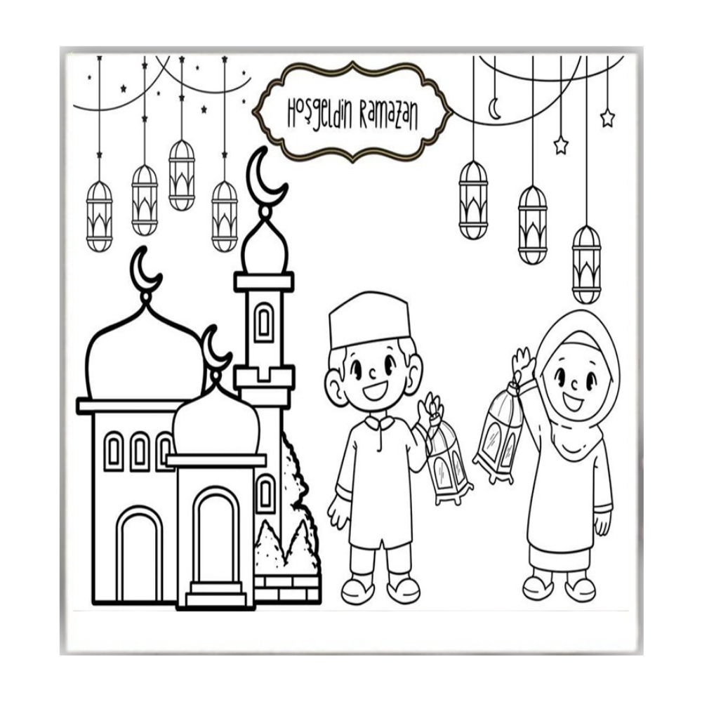 20*20 Cm Baskılı Çocuk Tuval Seti Ramazan Özel Cns Hobby Tuval