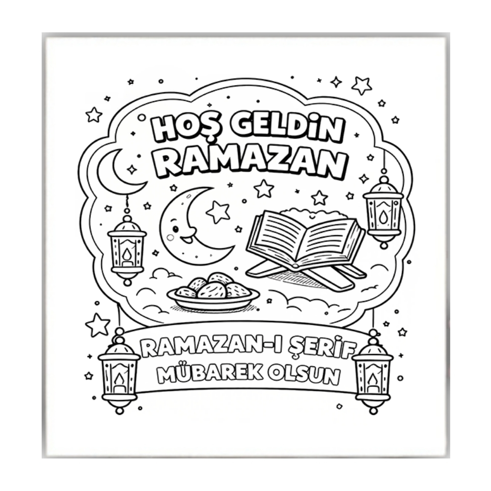 20*20 Cm Baskılı Çocuk Tuval Seti Ramazan Özel Cns Hobby Tuval