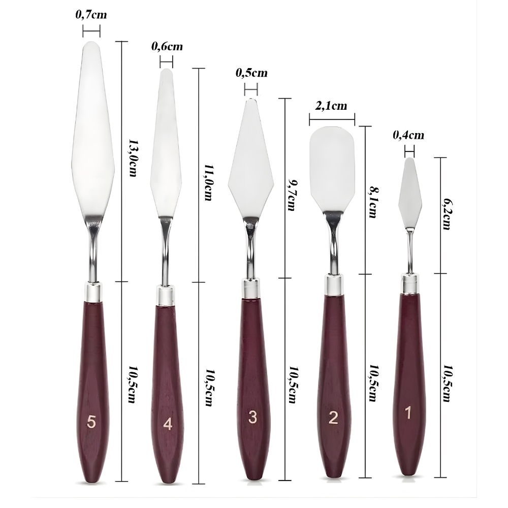 5'li Metal Spatula Set Cns Hobby Tuval