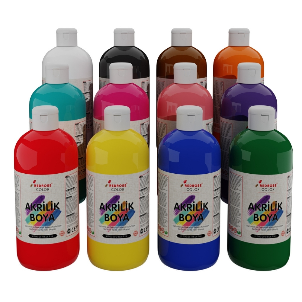 Tüm Renkler Akrilik Boya 12’li Set 12x500gr Cns Hobby Tuval